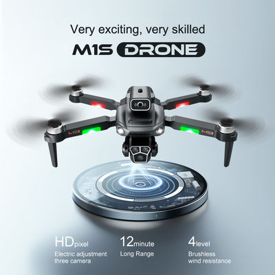 Vliegende M1s Drone met 4k HD 3 lens Camera Wifi Fpv Borstelloze 360 graden Rolling Obstacle Avoidance Quadcopter