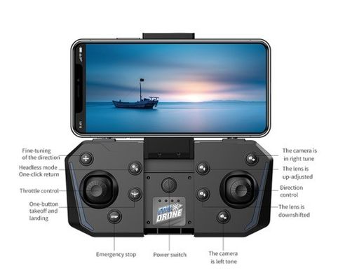 BLACK HUGTEC W21 Drone Aanpasbare camerainstellingen en One-Touch Video Recording voor maximale vliegtijd 10-20min