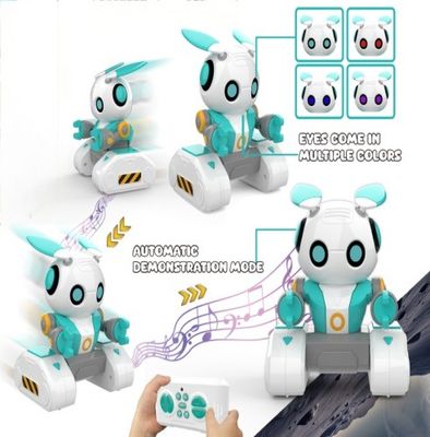 Educatieve robots HUGTEC S024 Speelgoedrobot afstandsbediening Gebaar STEM 3 Kunststofmuziek Lichtfunctie Automatisch voor Unisex