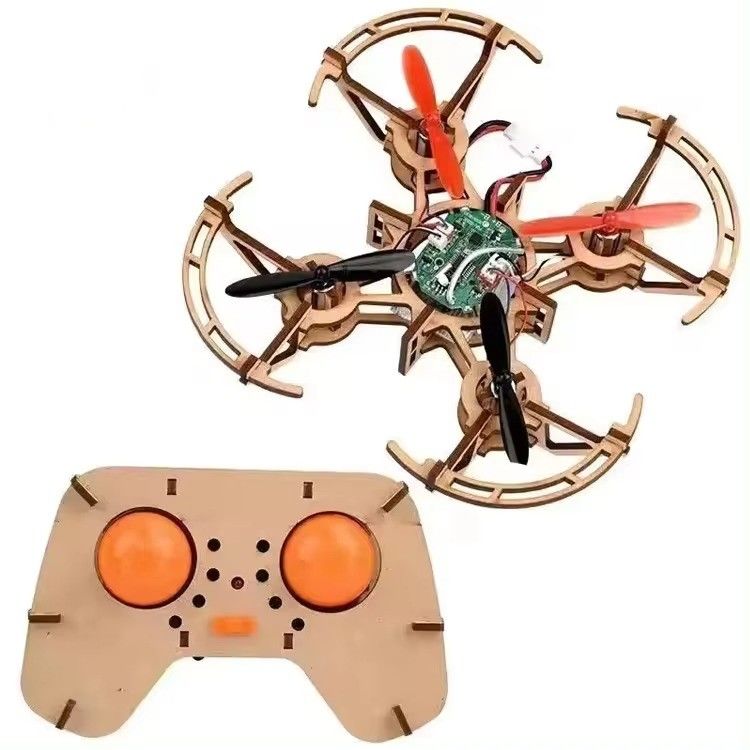 Bouwen en leren Diy Houten Gebouw Drone Quadcopter Assembleren Rc Drones Kit Set Speelgoed Onderwijs Voor studenten Leer kinderen