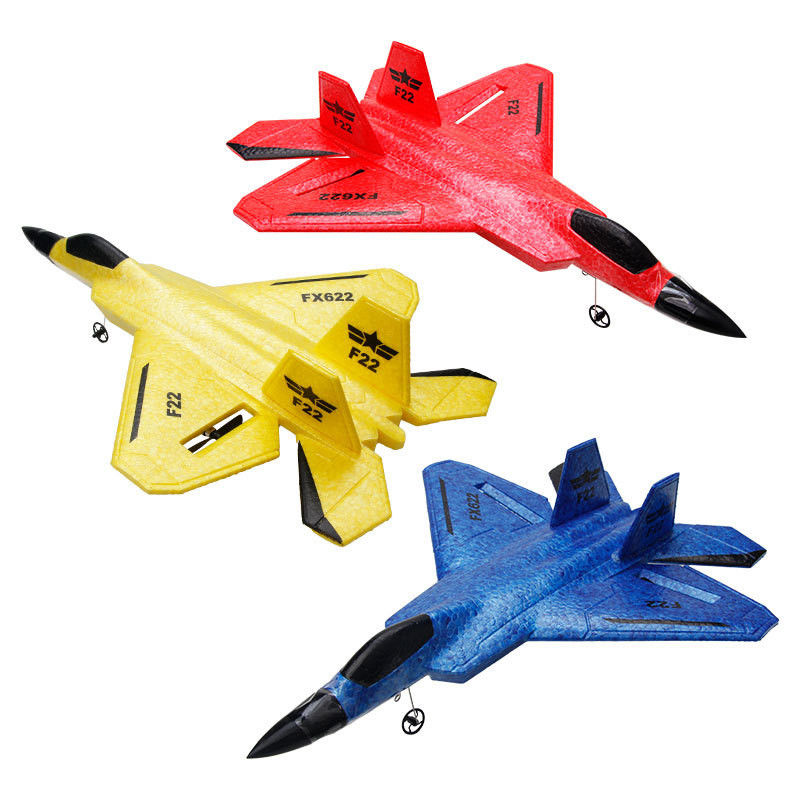 FX622 RC Vliegtuig afstandsbediening Vliegtuig F22 model speelgoed Kleine schuim zweefvliegtuig met lichten Vechter voor upgrade 2,4 GHz Frequentie