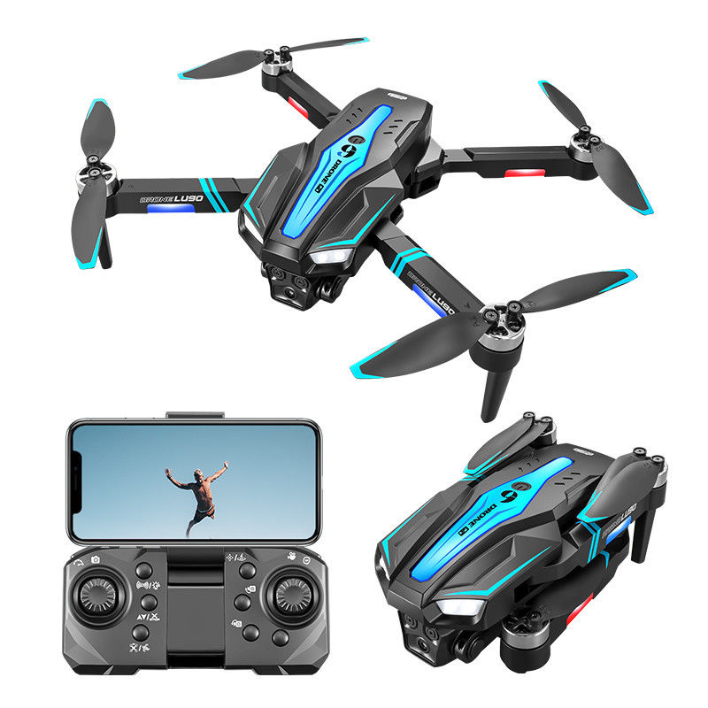 Beginnersdrones Drie-assige stroompositiëring Borstelloze mini vouwbare drone met infrarood obstakelvermijding en 4k-camera