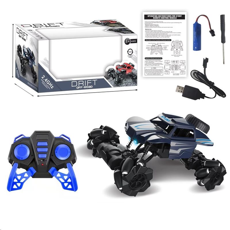 Original Box Package Includeert 360 Rotation Radio Control Stunt Rc Drift Racing Car Met Licht en Licht M3 9 Kanalen